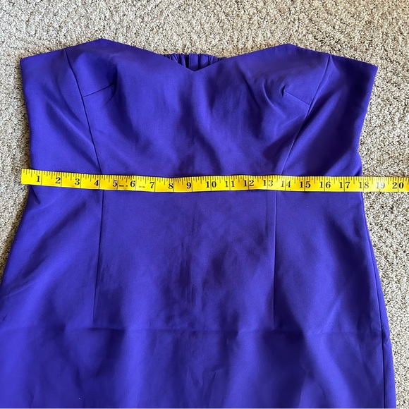 NWT French Connection Echo Crepe Cobalt Violet Midi Cocktail Dress, Size 12 - Picture 11 of 14